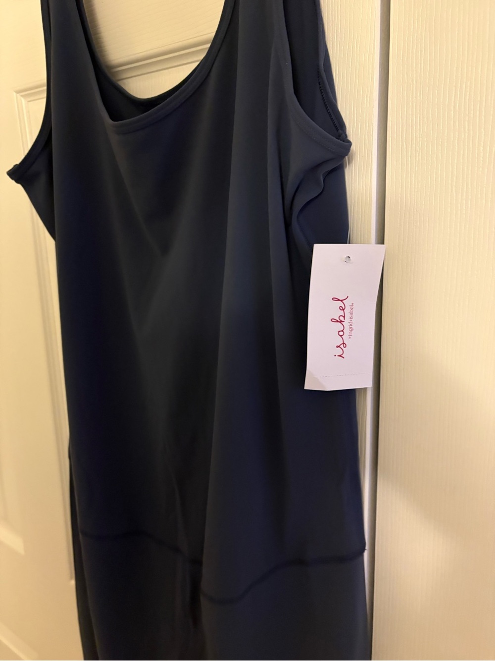 Isabel Women’s Sleeveless Slate Navy& Gray Jumpsuit (Large) New - Picture 4 of 5